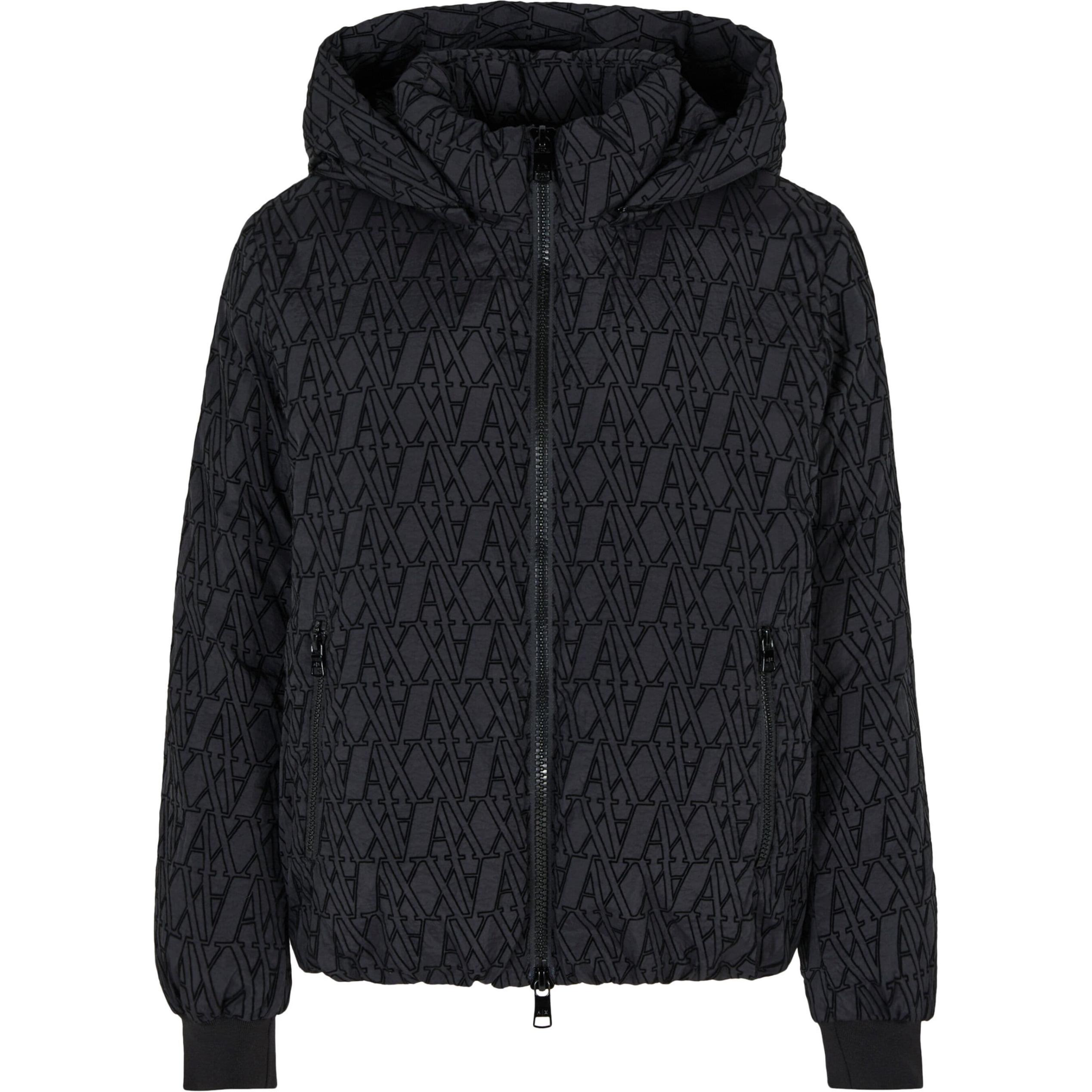 

Джаккардовая куртка с капюшоном ARMANI EXCHANGE, черный