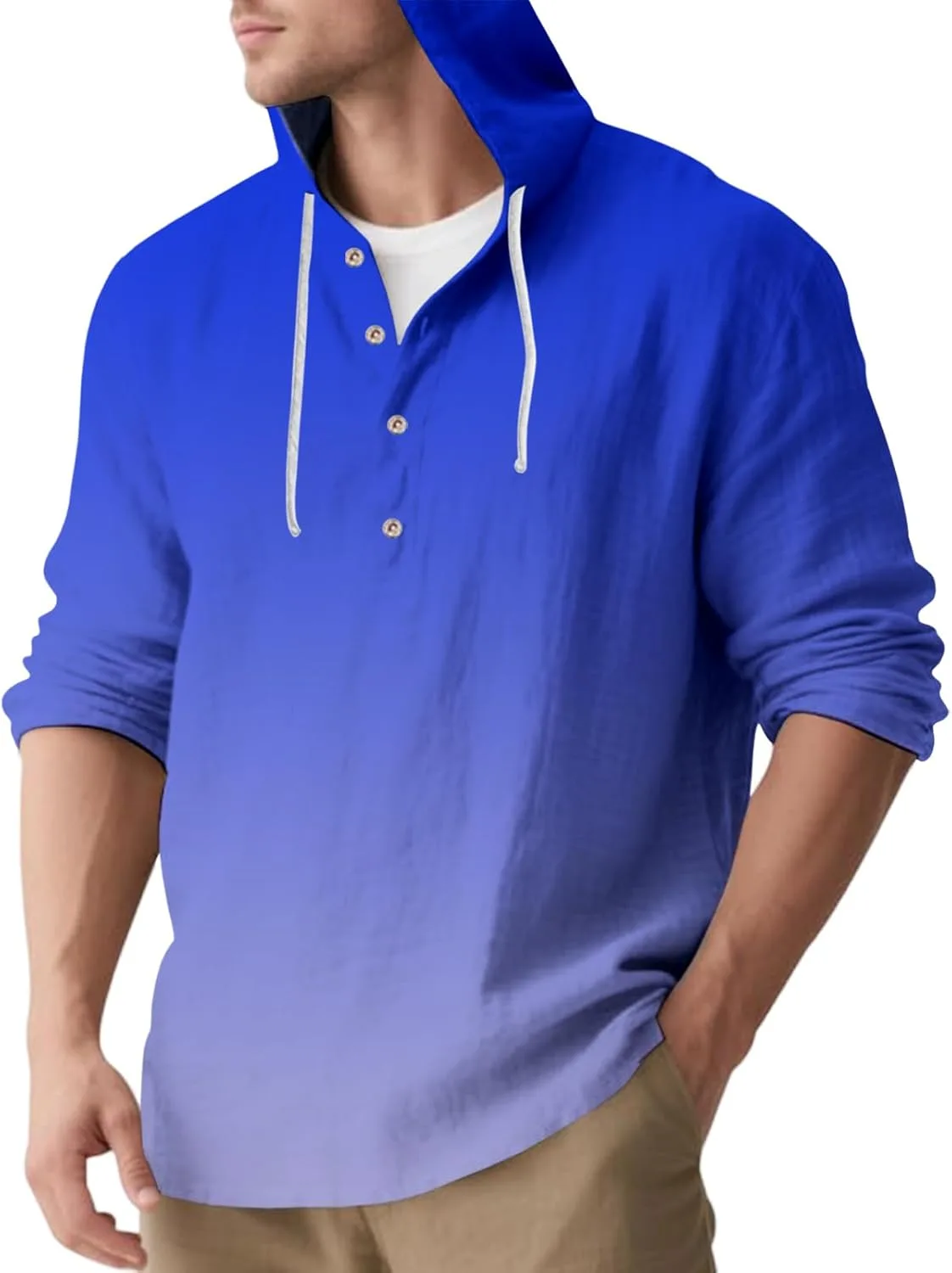 Мужская рубашка с длинным рукавом Casual Gradient Pullover