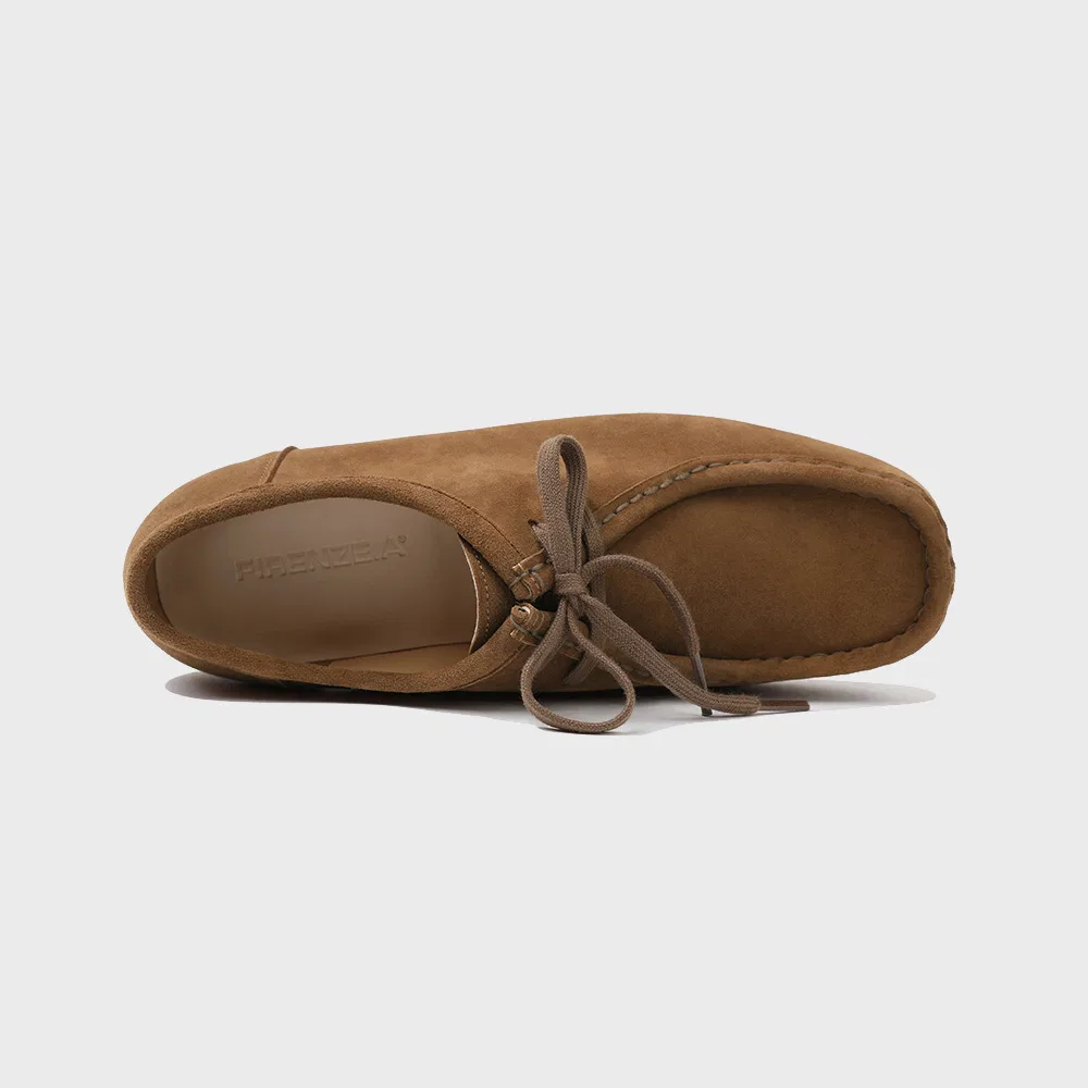 Мужские туфли дерби Firenze.A Olins с подошвой Vibram Morflex, замша средне-коричневая — фото 4