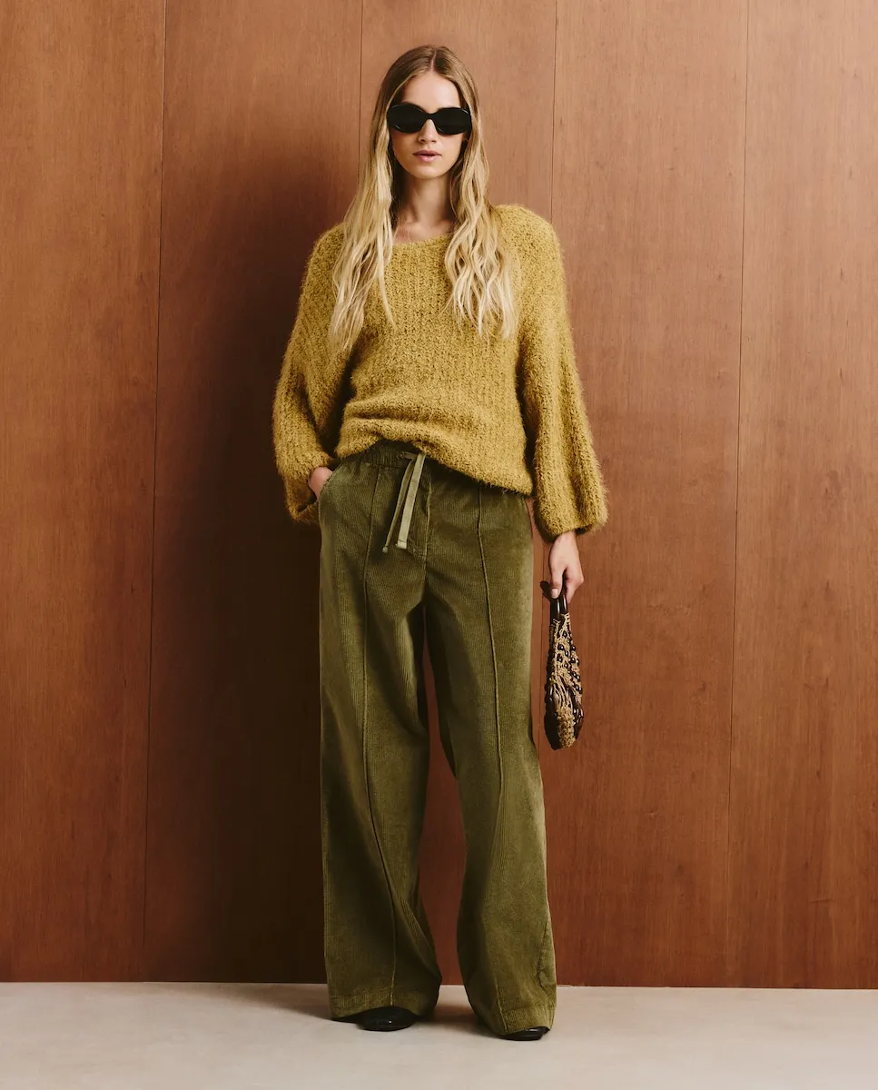 

Женские широкие вельветовые брюки Southern Cotton, зеленый