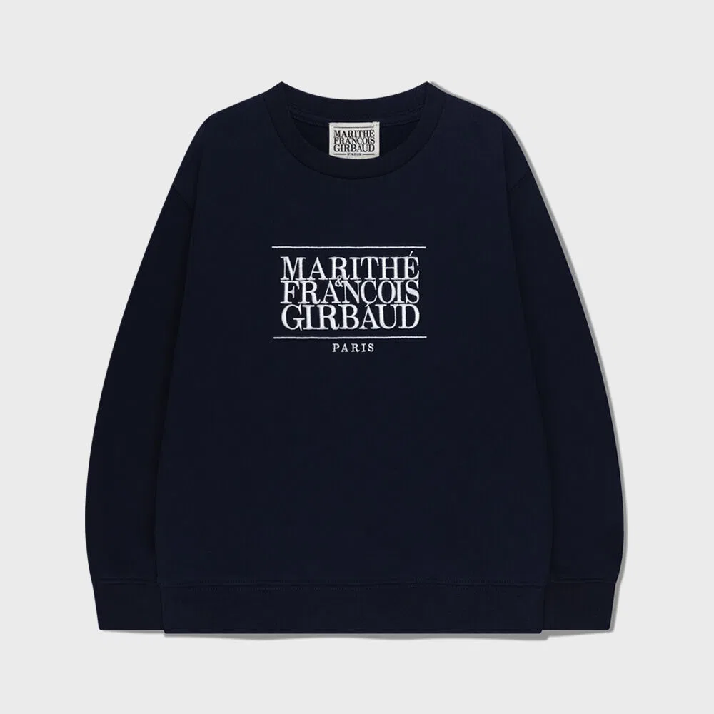 Детский свитшот с классическим логотипом тёмно-синий от Marithé Kids — фото 2