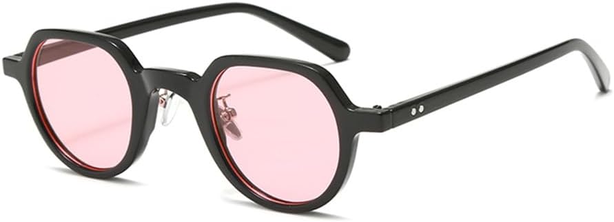 

Солнцезащитные очки в маленькой оправе в винтажном стиле для женщин, защита от УФ-излучения UV400, круглые солнцезащитные очки для мужчин, аксессуары VFDHN, Black With Pink