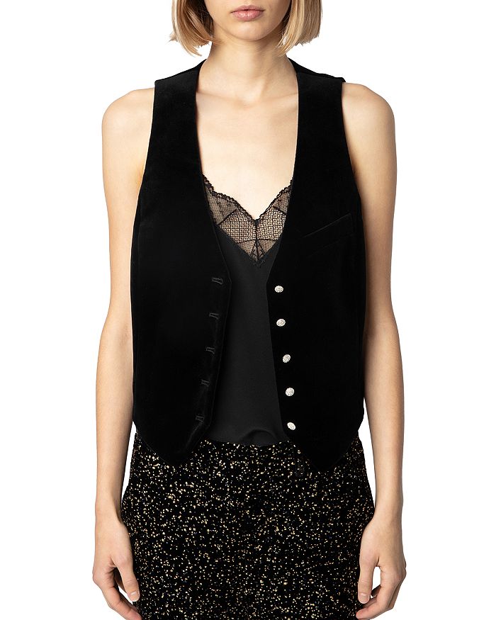 

Жилет Emaux Velvet Noir Zadig & Voltaire, черный