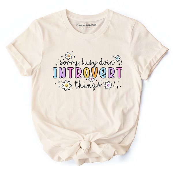 

Футболка Introvert things mental health, милая весенняя футболка Ornamentallyyou, Natural