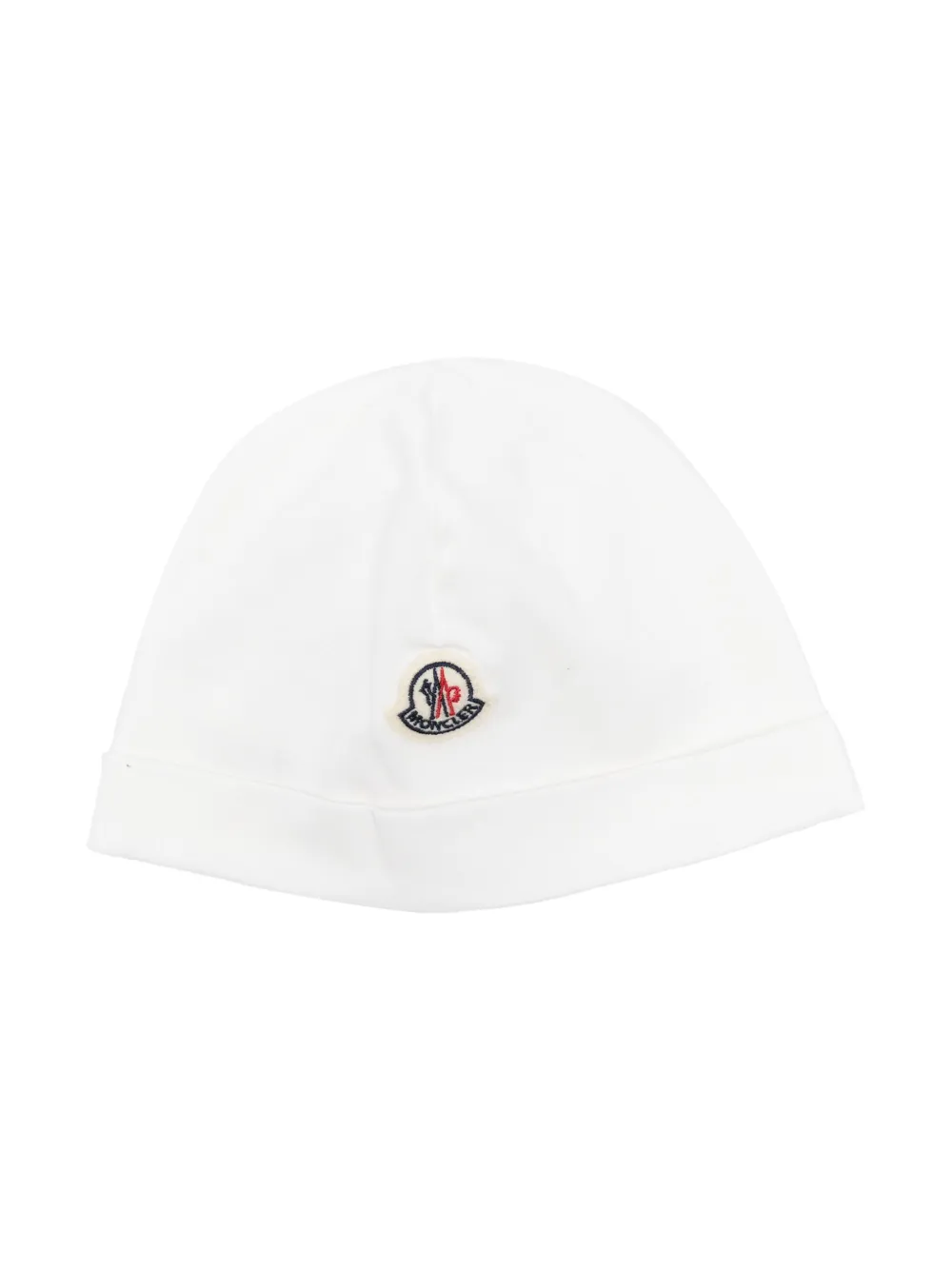 

Шапка бини с нашивкой-логотипом Moncler Enfant, белый