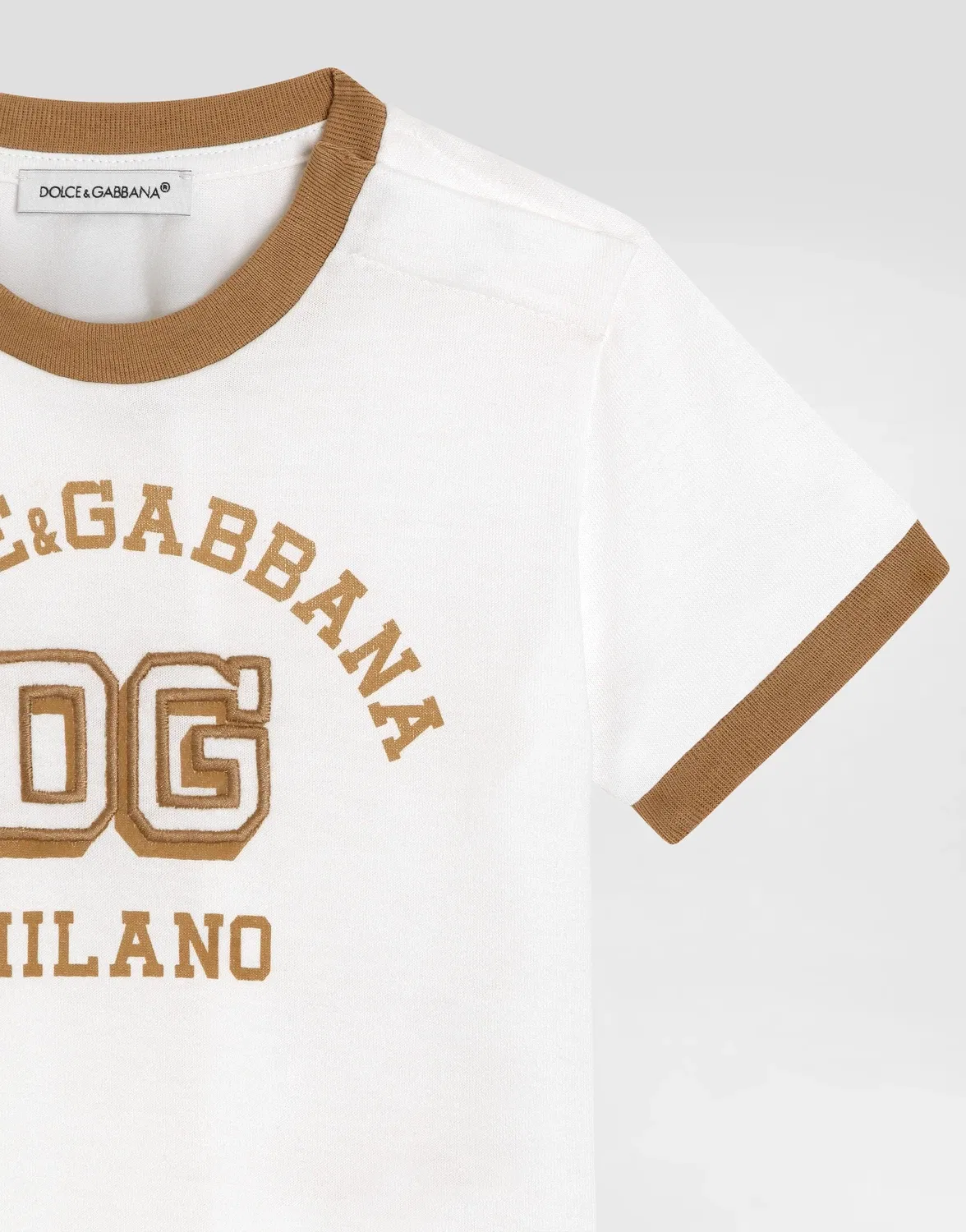 Джерси футболка с принтом и вышивкой DOLCE & GABBANA, белый — фото 3