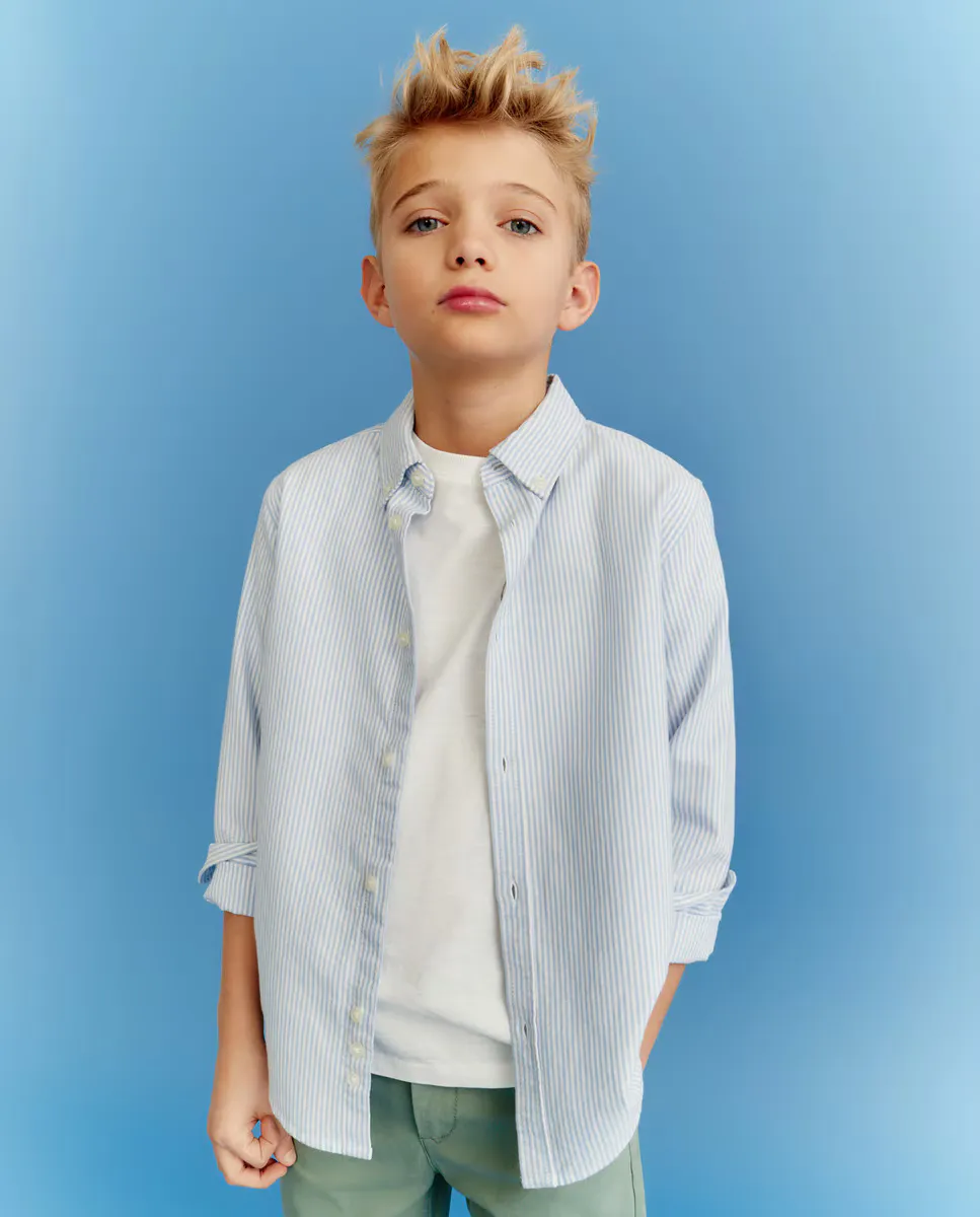 

Детская рубашка с длинным рукавом Kids El Corte Inglés, светло-голубой