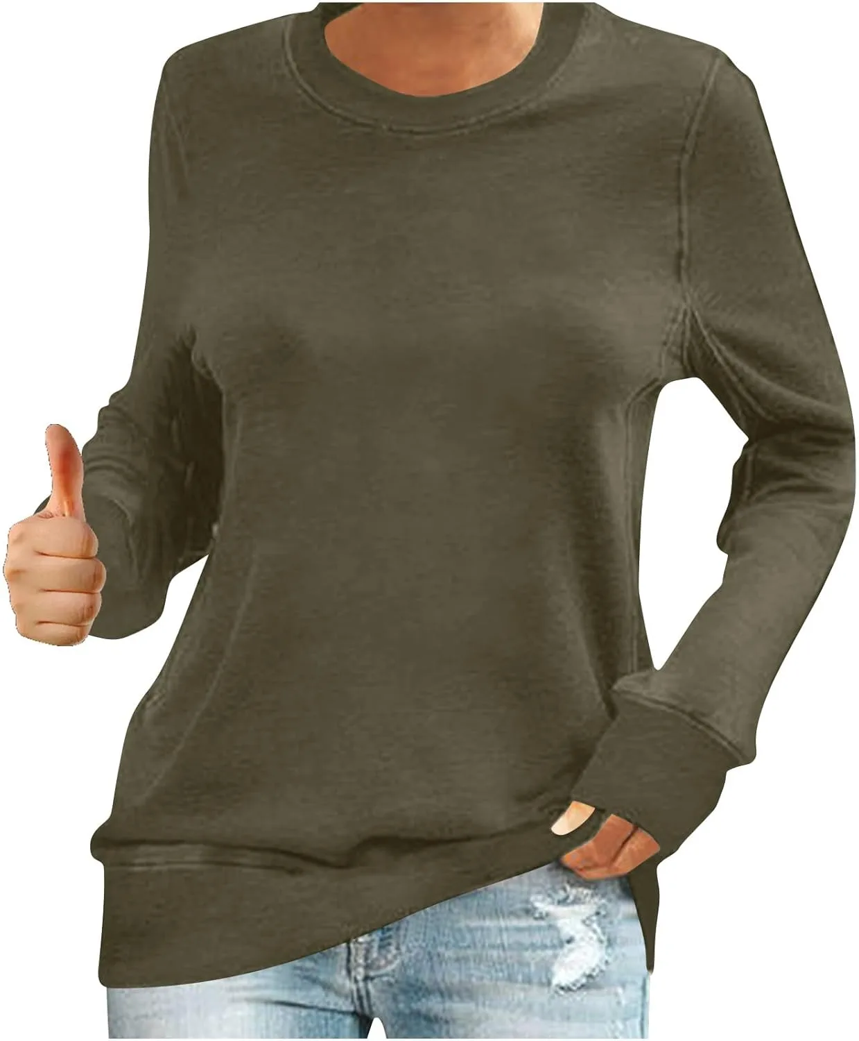 

Женская футболка с длинным рукавом, свободная, однотонная