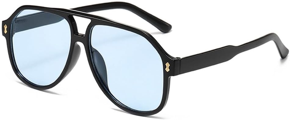 

Солнцезащитные очки Double Beam Fashion Senior Sense Riveted для женщин и мужчин, модель 2027 года, для уличной фотосъемки. Модные очки для мужчин и женщин MTZJH, Black Blue