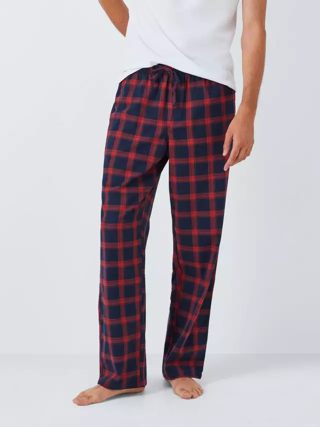 

Брюки John Lewis Organic Cotton Check Pyjama, цвет blue/navy