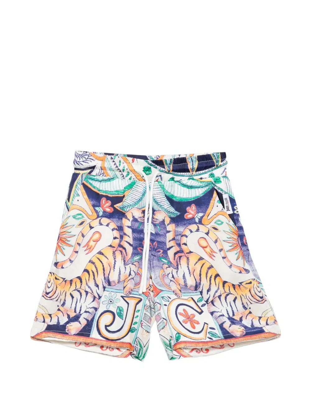 Шорты india с цветочным принтом Just Cavalli Kids, бежевый