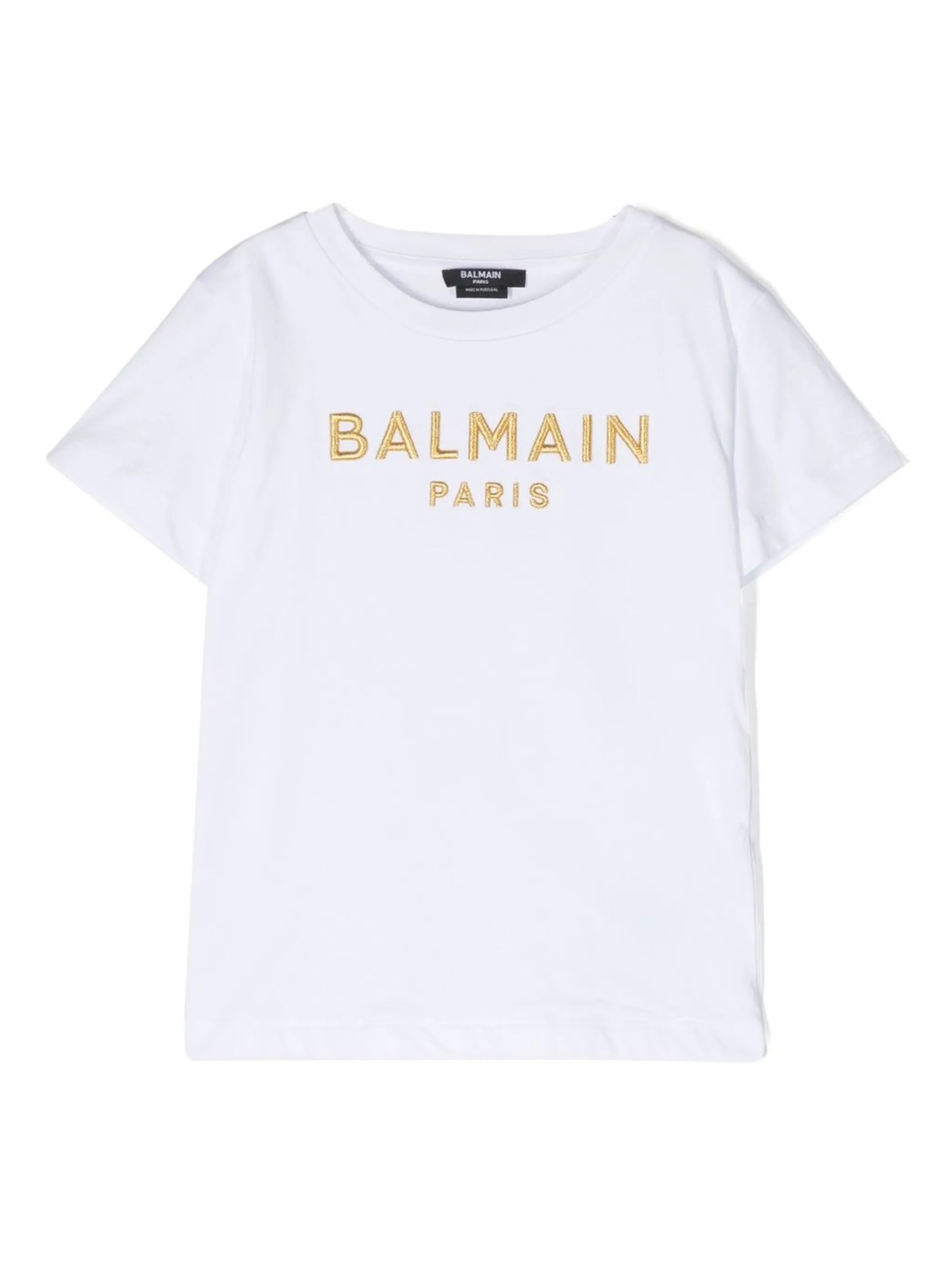 

Футболка с вышитым логотипом Balmain Kids, белый