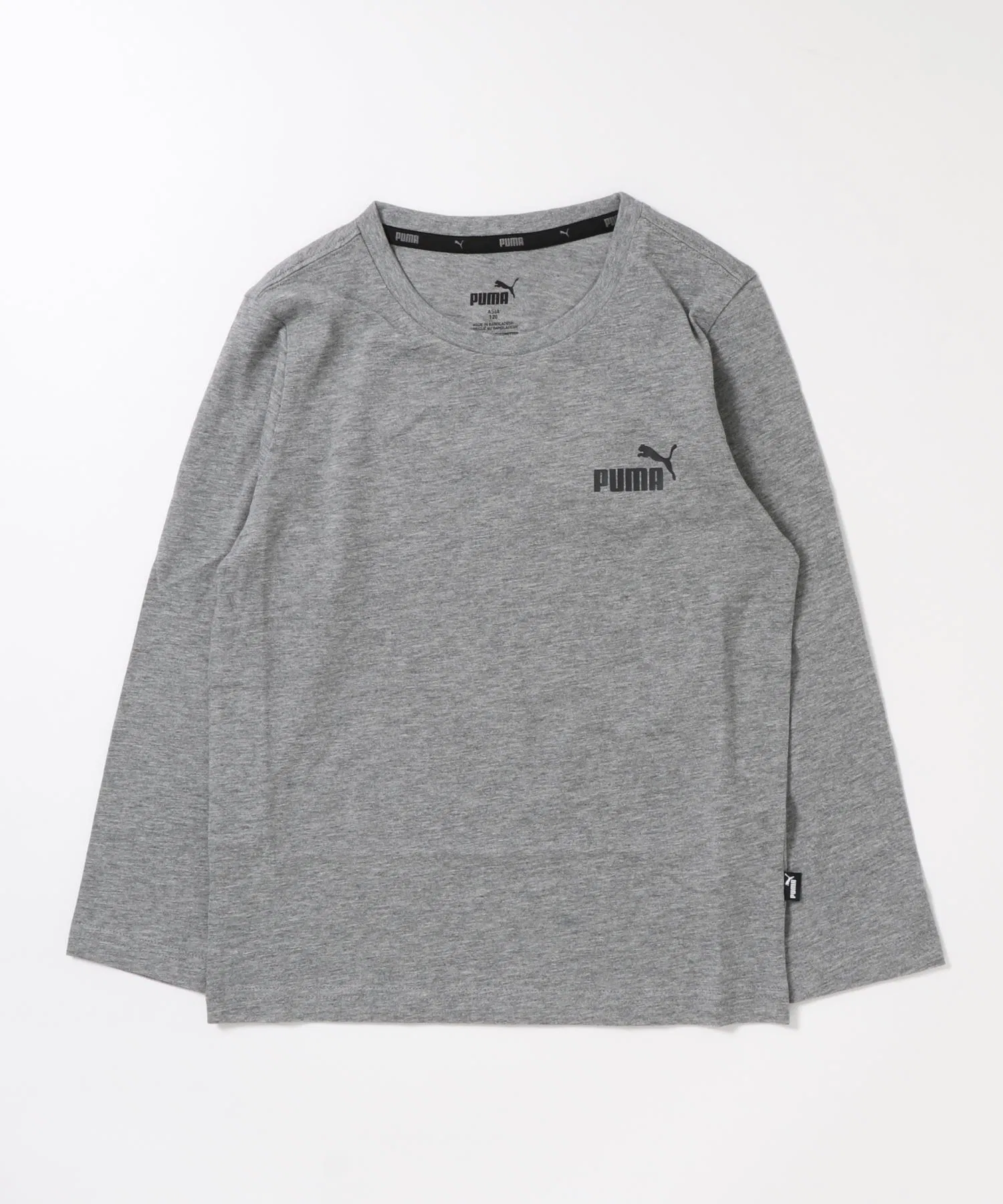 Детская футболка PUMA ESS NO.1 с логотипом серого цвета