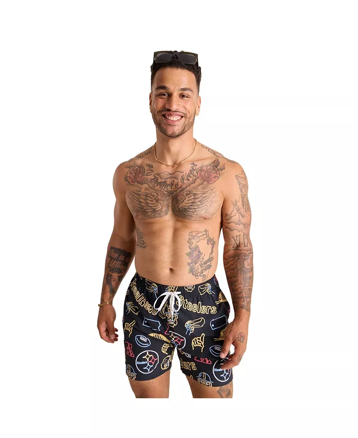 

Мужские плавки Pittsburgh Steelers The Neon Lined Classic, 5.5", черные Chubbies