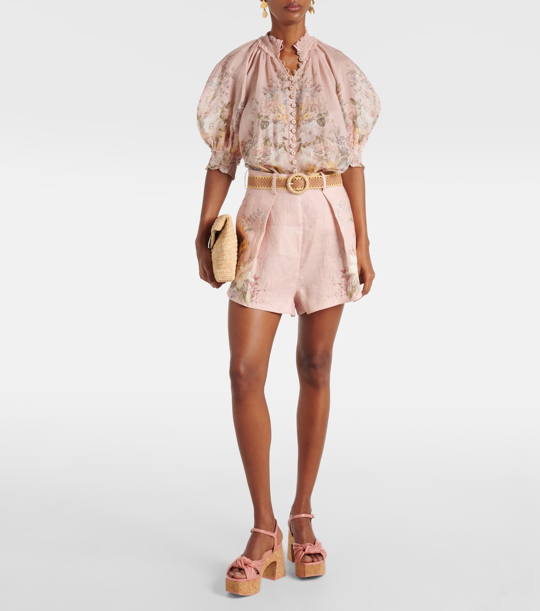 Босоножки на платформе из кожи Heloise 95 Jimmy Choo, Pink Sherbet — фото 2