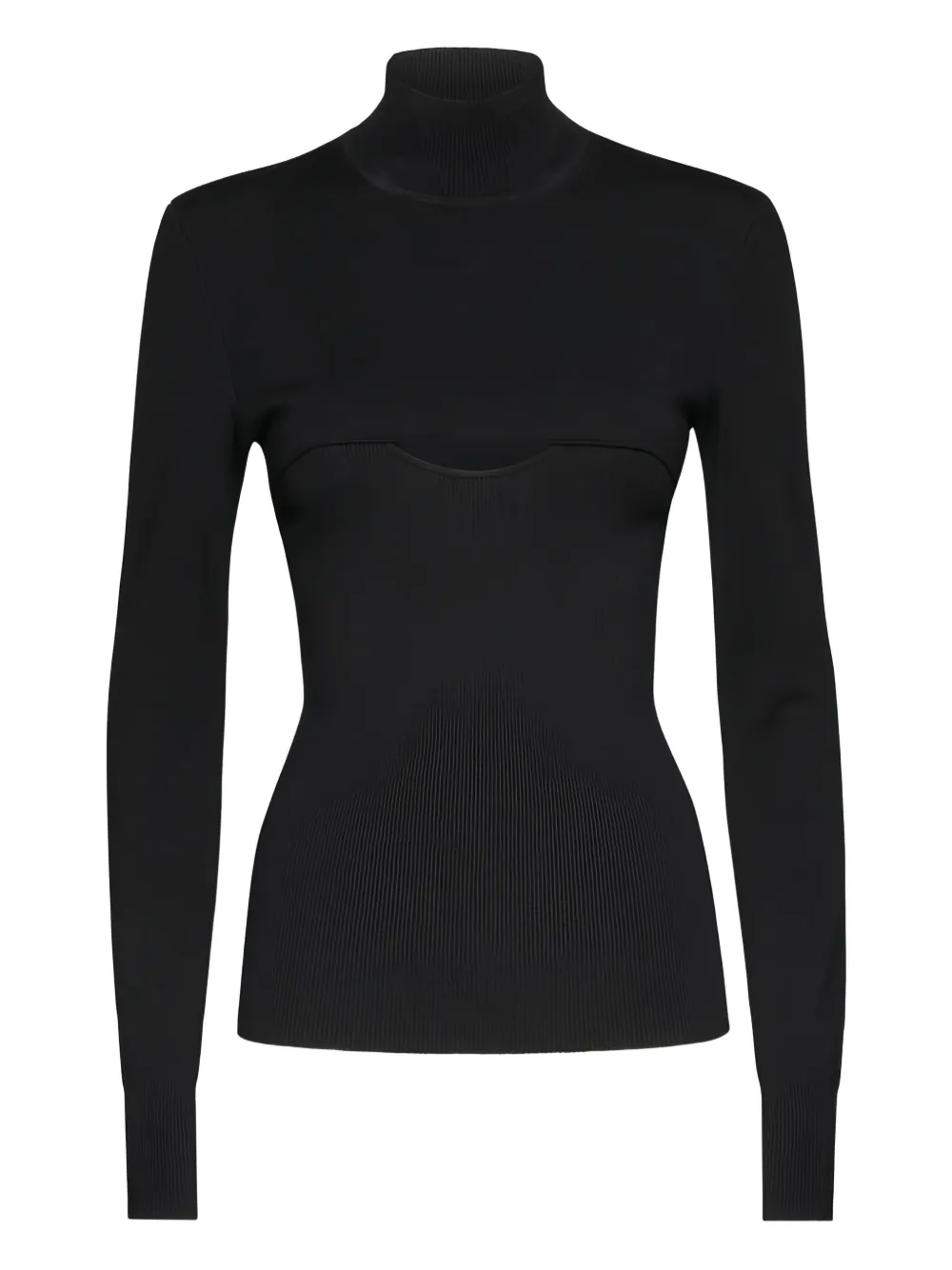 

Джемпер Mock-neck ribbed top Ferragamo, черный
