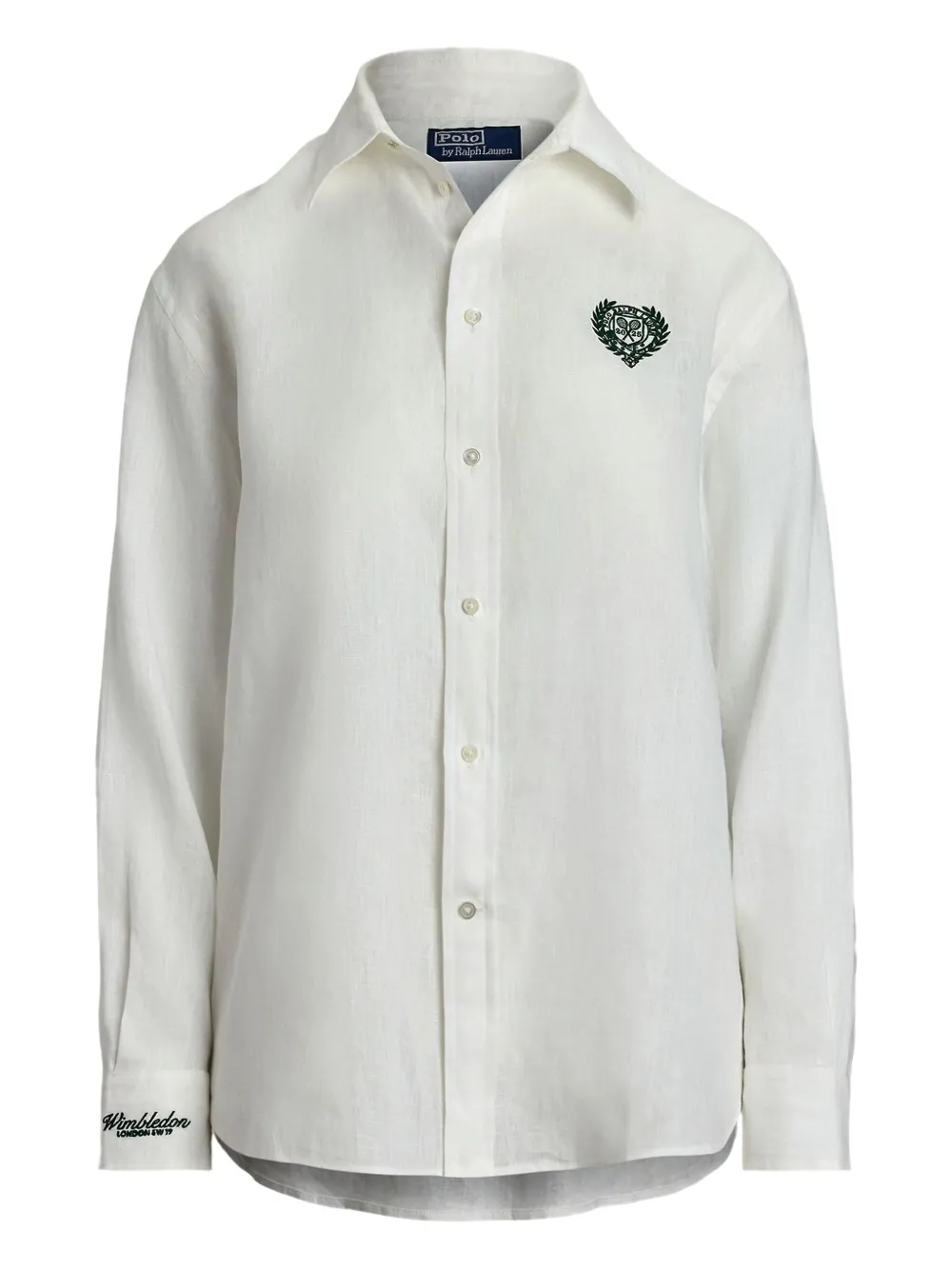 

Льняная рубашка с вышивкой POLO RALPH LAUREN, белый