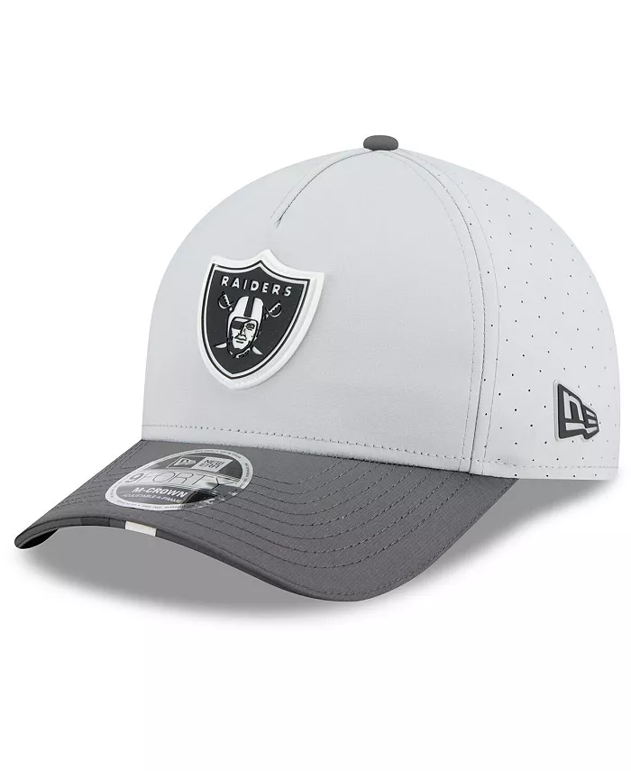 

Мужская серая/графитовая кепка Las Vegas Raiders 2025 NFL Training Camp A-Frame 9FORTY с регулируемой посадкой New Era