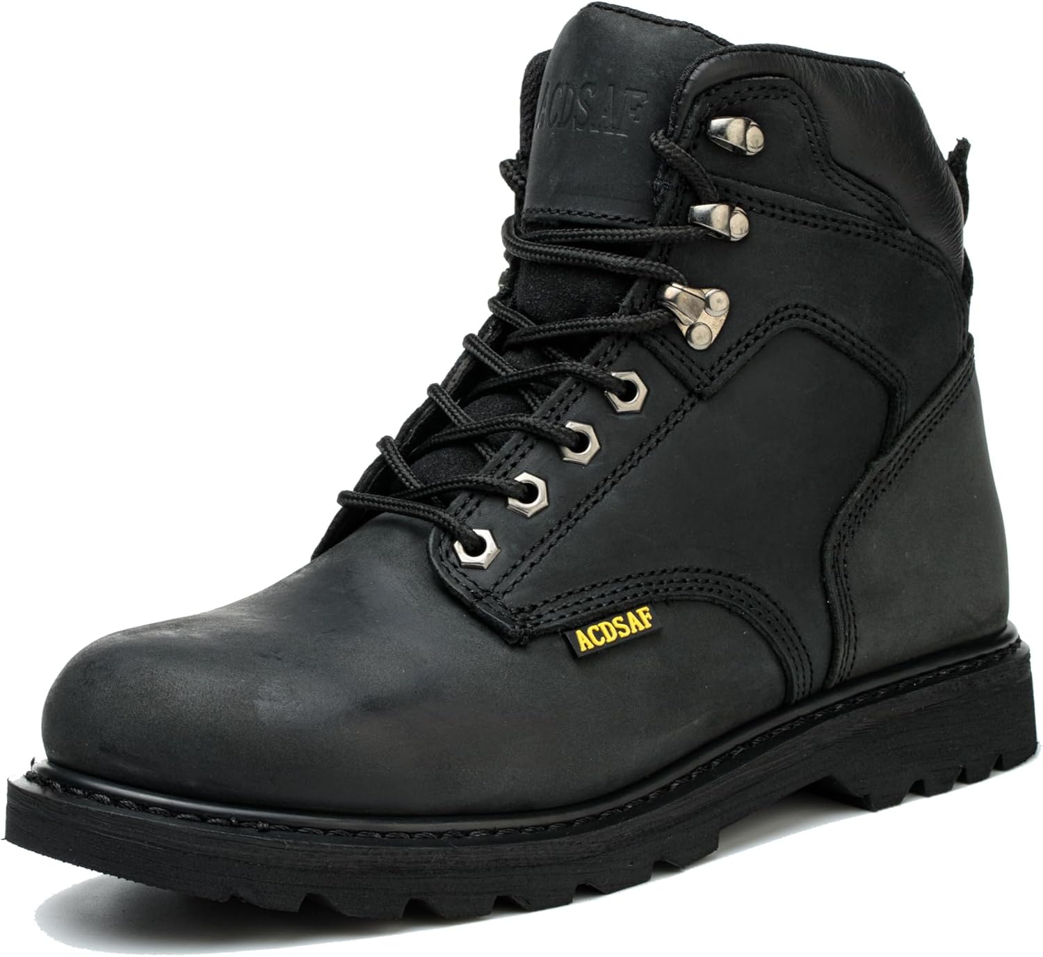 

Мужские рабочие ботинки водонепроницаемые комфортные против усталости с мягким носком, противоскользящие рабочие ботинки для строительства и безопасности ACDSAF, черный