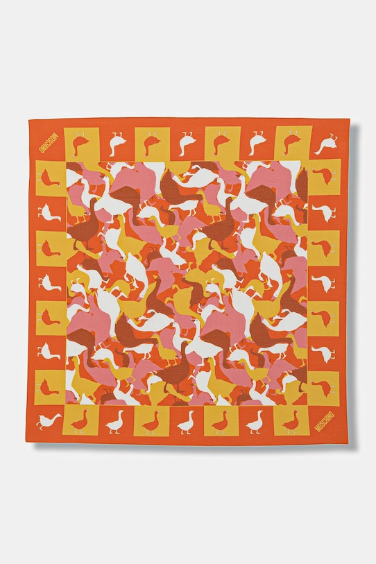 

Хлопковый шарф Moschino, оранжевый