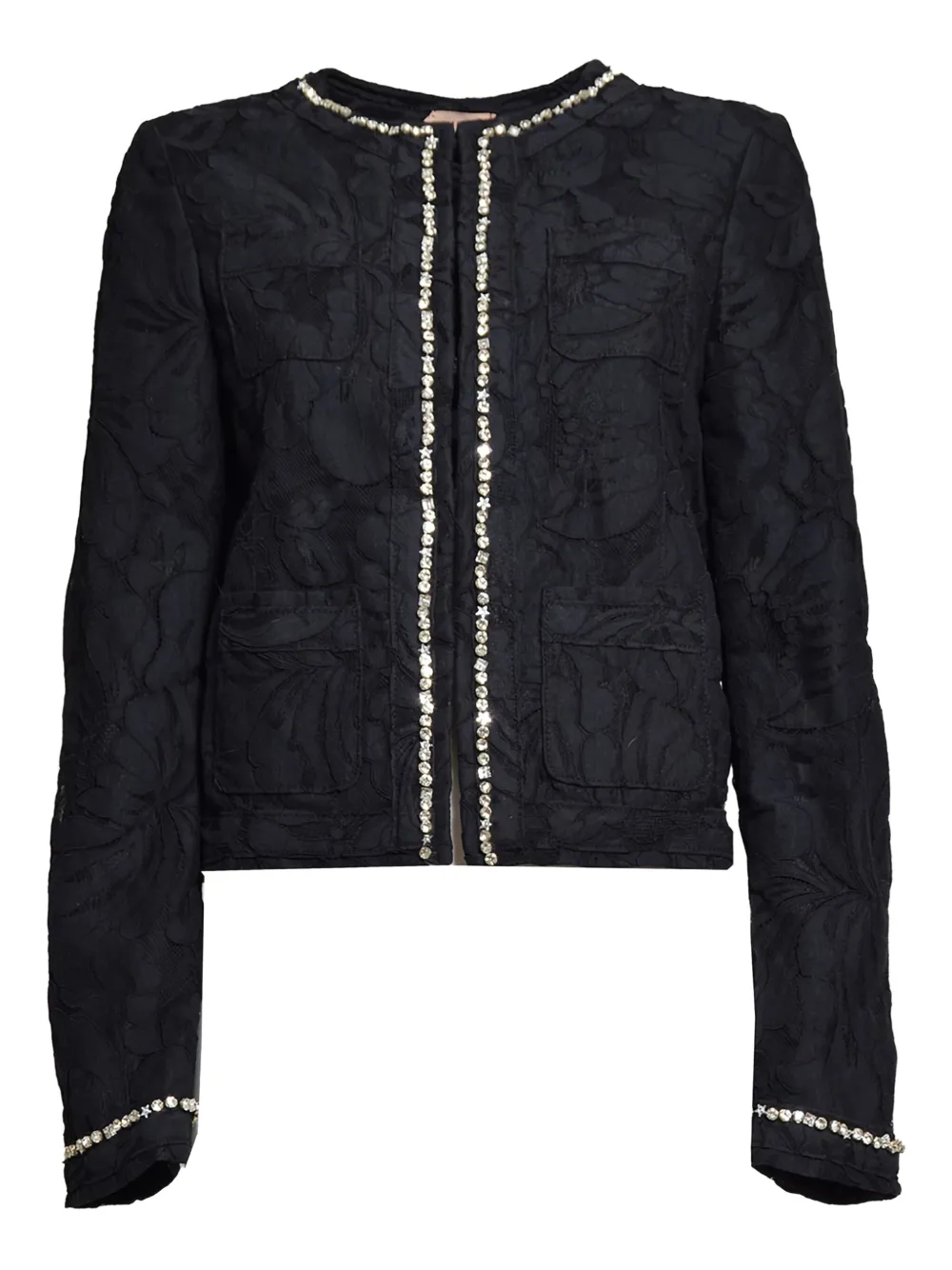 

Твидовый жакет с цветочной вышивкой Nº21, черный