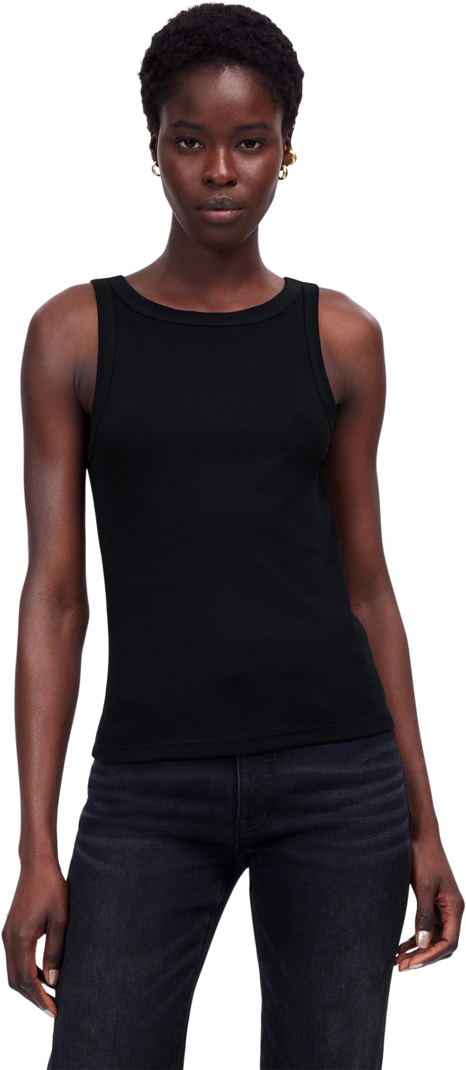 

Топ Madewell Brightside High Neck Tank, цвет Jet Black