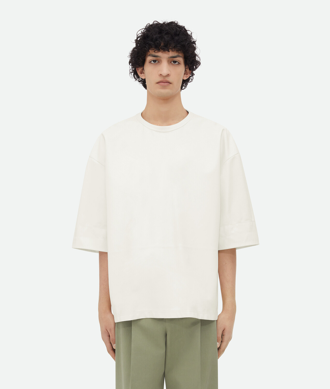 

Кожаная футболка Bottega Veneta, белый