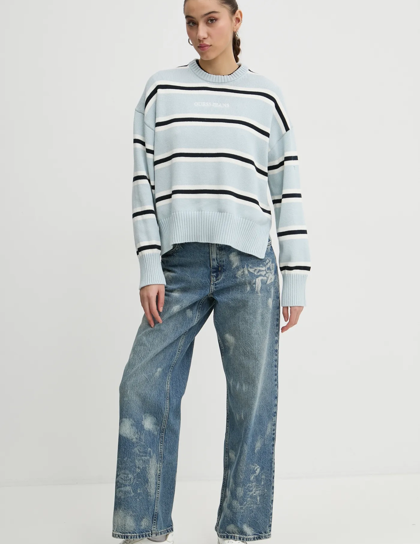 

Хлопковый свитер Guess Jeans, синий