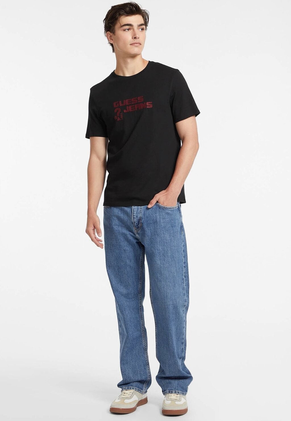 

Футболка с принтом LOGO Guess Jeans, черный