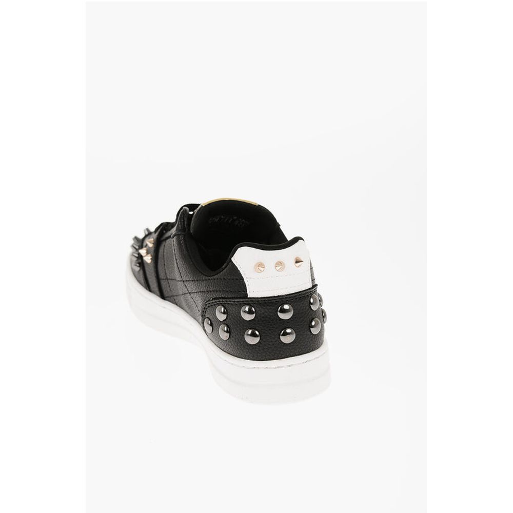 Кроссовки JEANS COUTURE из текстурированной кожи COURT 88 Low Top с Versace, Black — фото 2