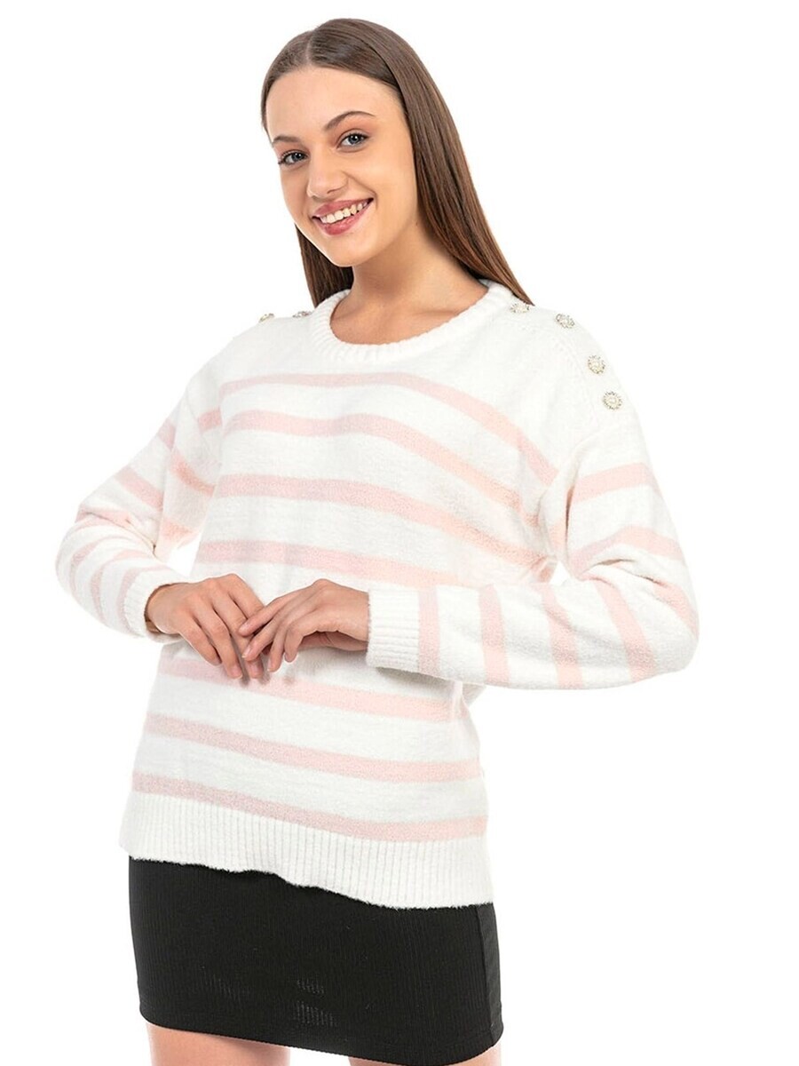 

Тонкий вязаный свитер Bianco Lucci Sweater, белый
