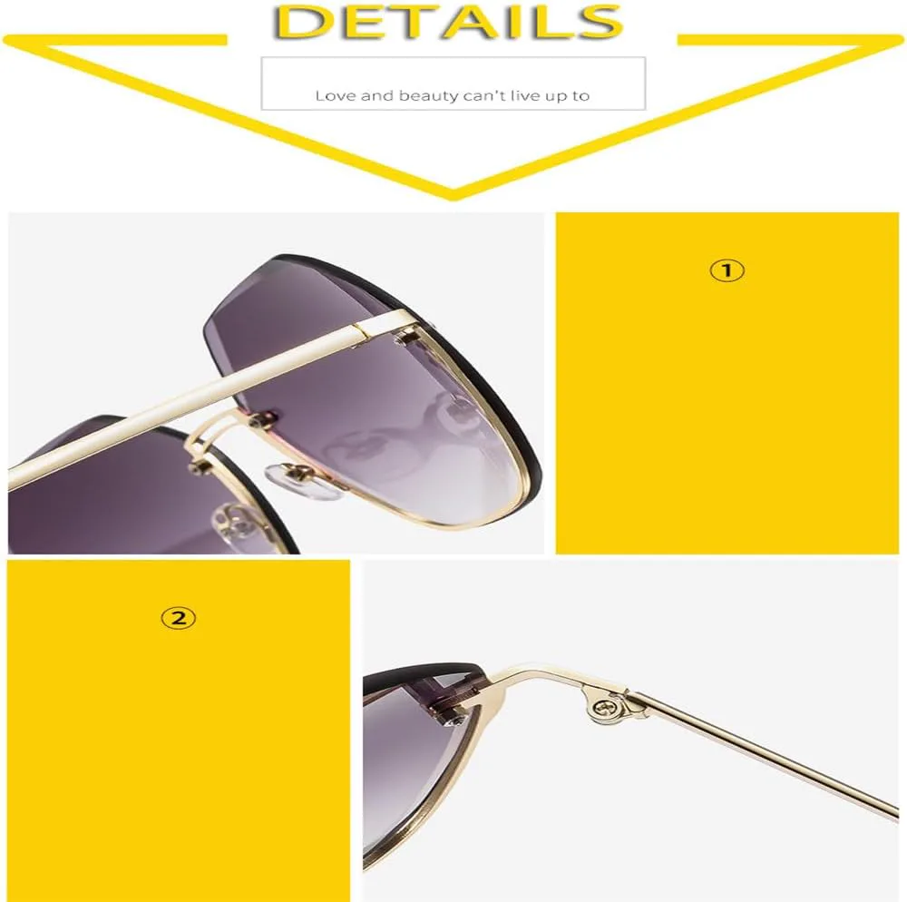 

Стильные солнцезащитные очки для женщин без оправы, ультрасовременные солнцезащитные очки для женщин, очки для вождения с защитой от УФ-излучения KTUCN, Brown