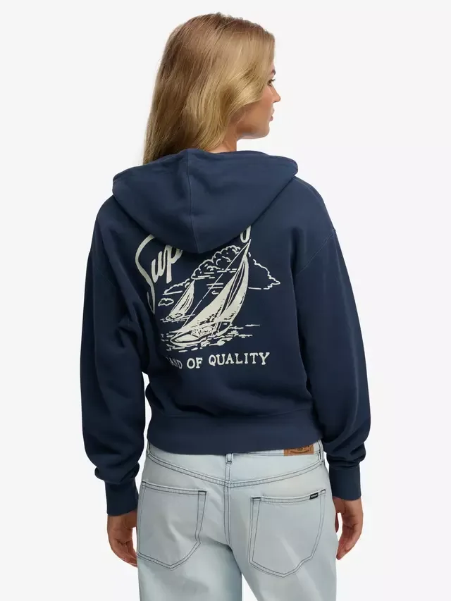 Толстовка на молнии Heritage Hamptons Superdry, Richest Navy — фото 2