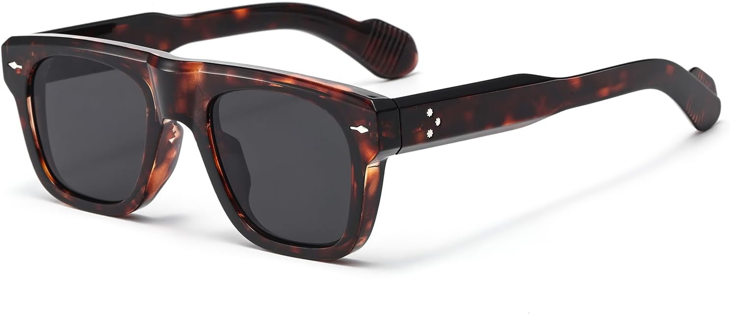 

Солнцезащитные очки LJCZKA в стиле ретро, ​​квадратные, для женщин и мужчин, винтажные, квадратные, с массивной толстой оправой, модные очки 90-х, защита от УФ-излучения UV400, Hawksbill Black