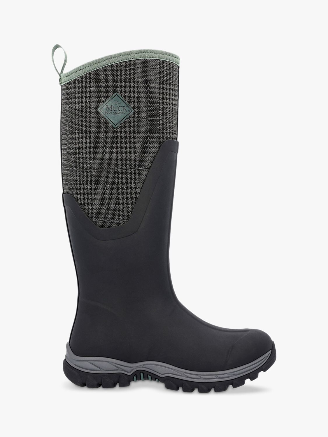Женские сапоги Muck Arctic Sport II высокие резиновые, черный/клетчатый