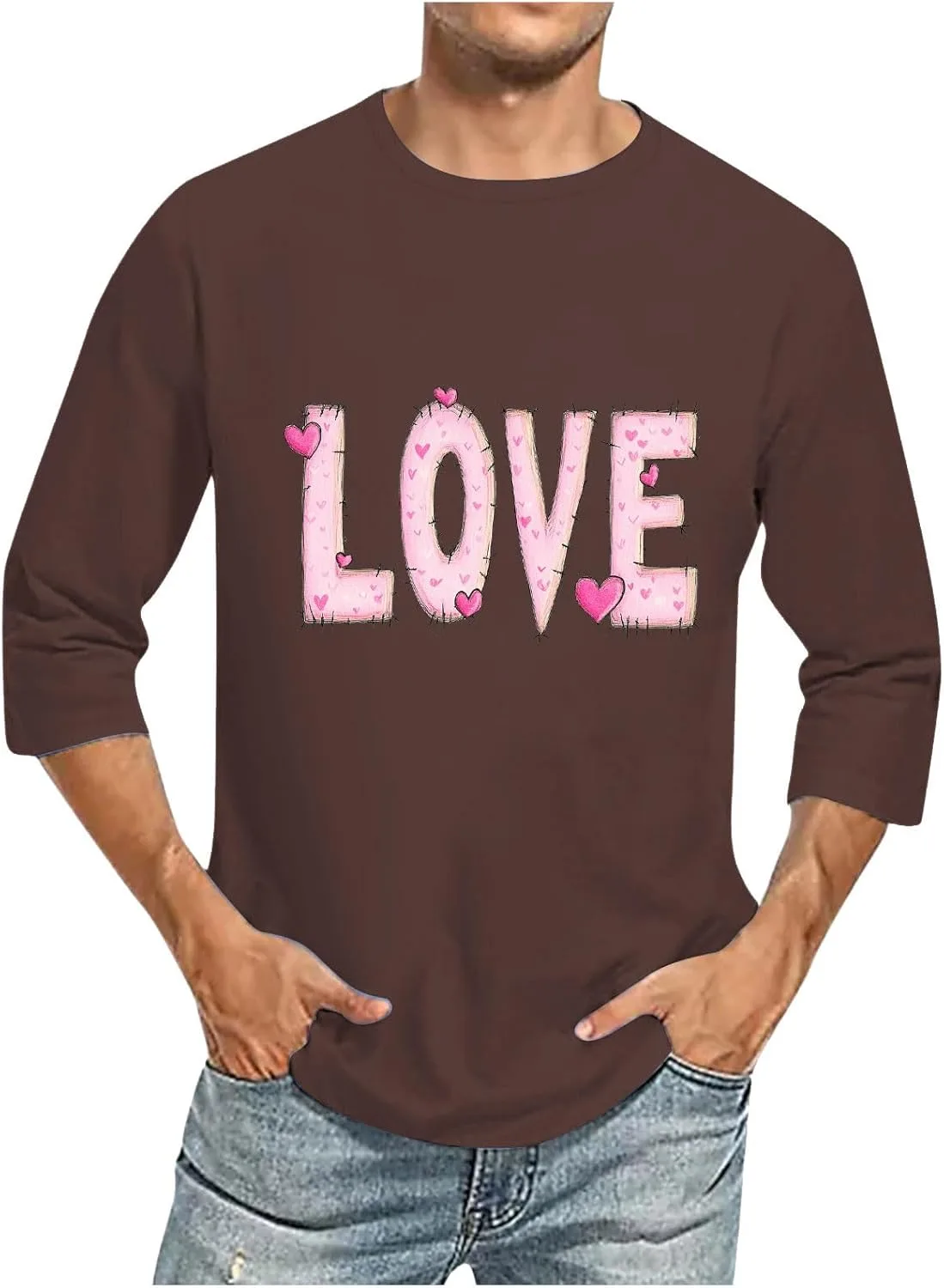 

Футболка с 3/4 рукавом и принтом Funny Letter Print