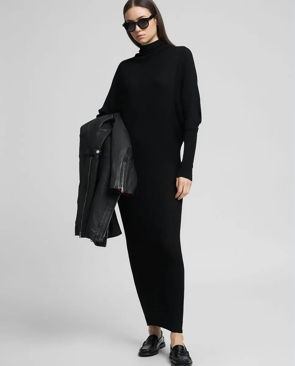 

Длинное платье с длинными рукавами и высоким воротником Replay, черный