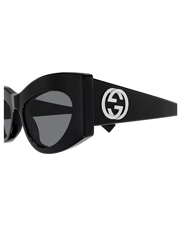 Солнцезащитные очки GG Muse «кошачий глаз», 53 мм Gucci, черный — фото 3