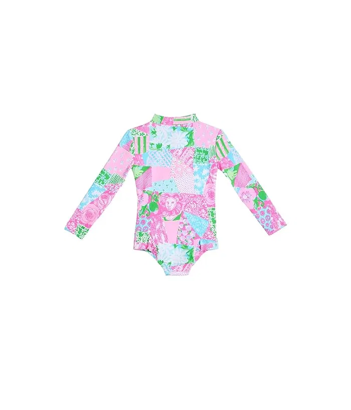 Купальник цельный с защитой UPF 50+ Denning Rashguard Lilly Pulitzer Kids, Pink Quartz Panda N Bows — фото 2