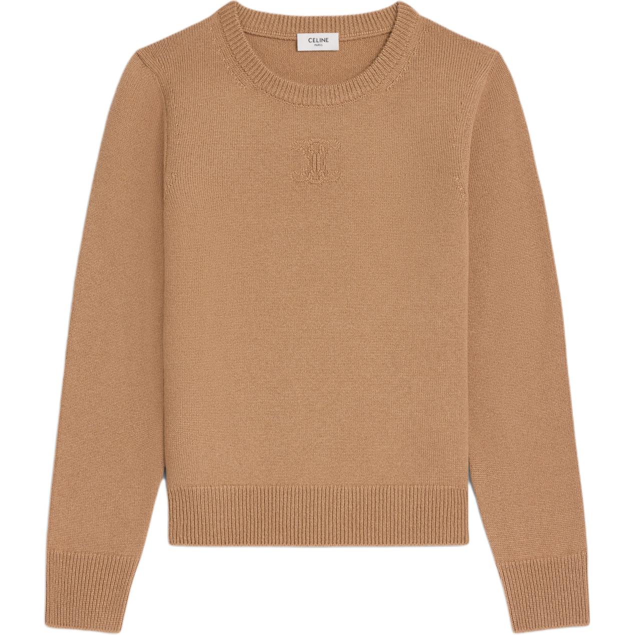 

Свитер с круглым вырезом из кашемира Heritage CELINE, Camel