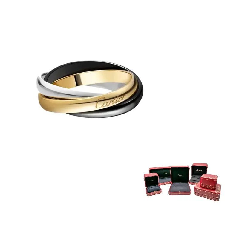 

Серия Trinity 18K Gold, 18K White Gold, керамические кольца унисекс Gold Cartier, золотой
