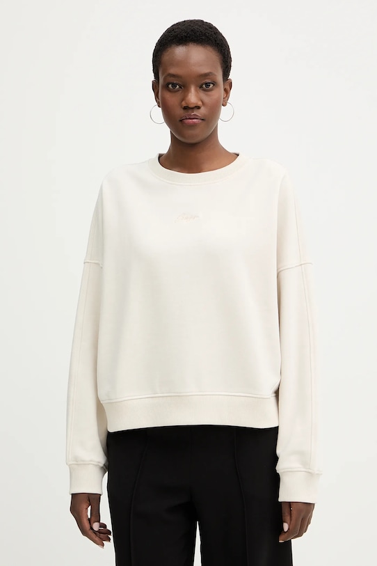 

Хлопковая толстовка c ever BOSS Orange, бежевый