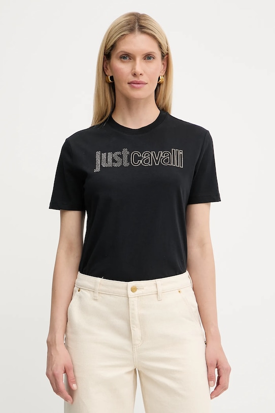 

Хлопковая футболка Just Cavalli, черный