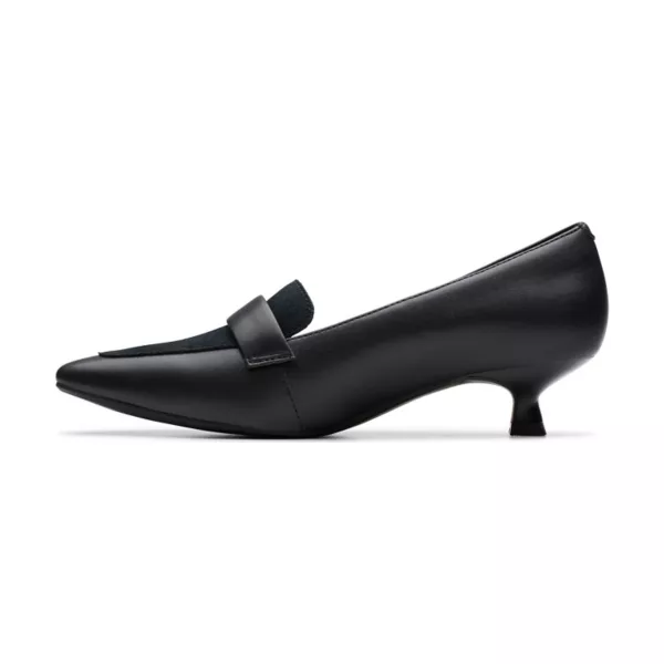 Скарлит Мейбл женские лоферы на низком каблуке без застежки Clarks, цвет black leather — фото 3