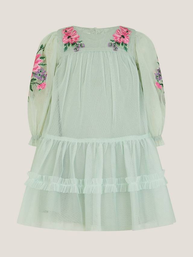 

Платье для вечеринки из тюля с вышивкой Baby Peony Monsoon, Sage