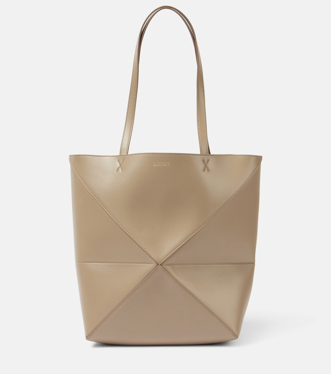 

Складная кожаная сумка-тоут Puzzle Fold Medium Loewe, песочный