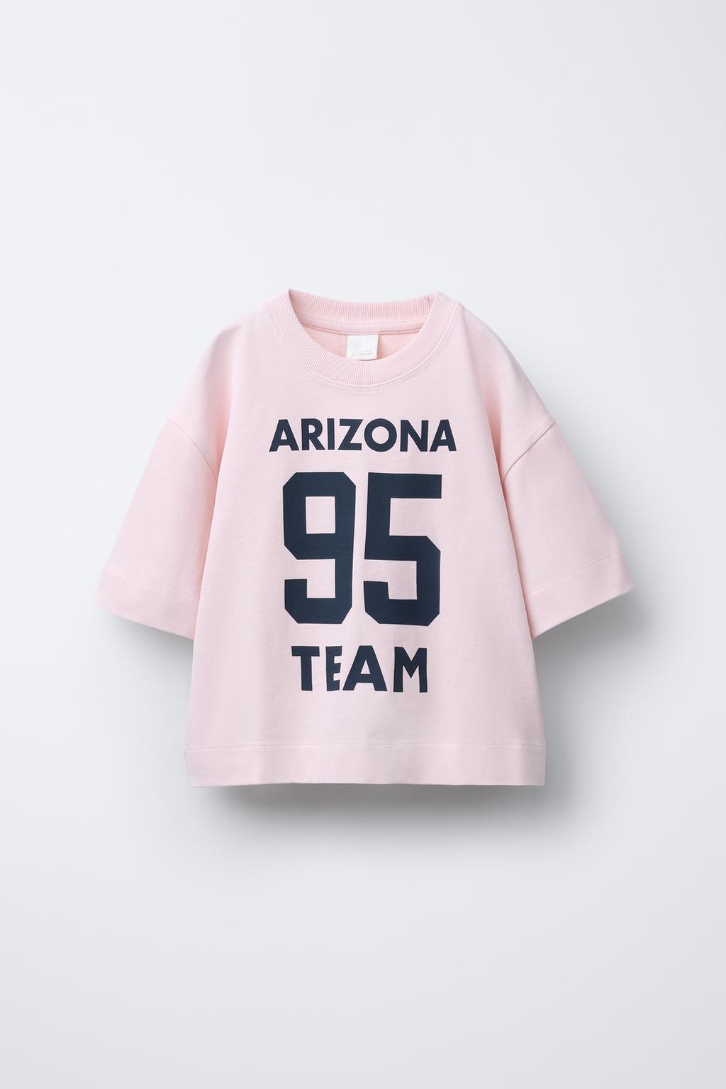 

Футболка с цифровым принтом ZARA, розовый