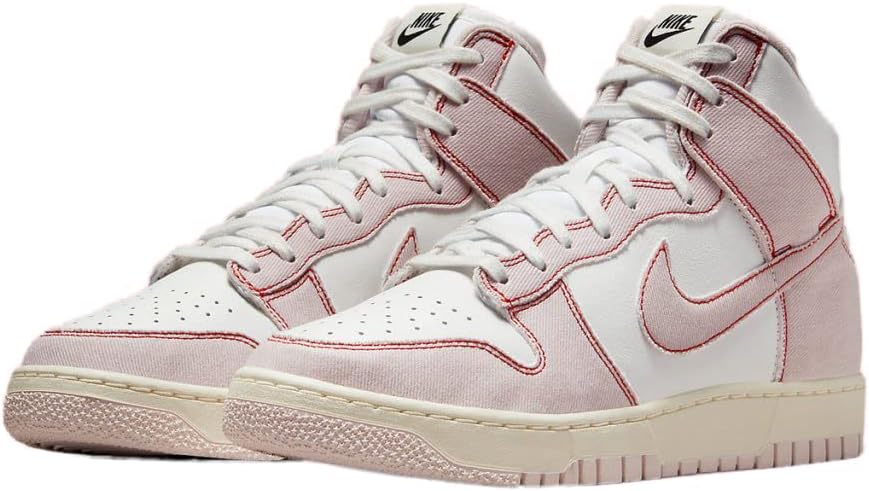 Кроссовки Nike Dunk High 1985 - Summit White / Barely Rose / University Red, розовый/белый — фото 3