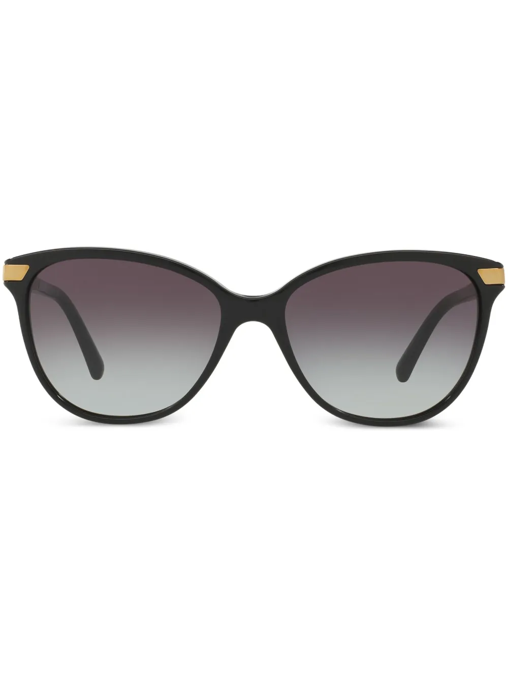 

Круглые солнцезащитные очки с клетчатой отделкой Burberry Eyewear, черный