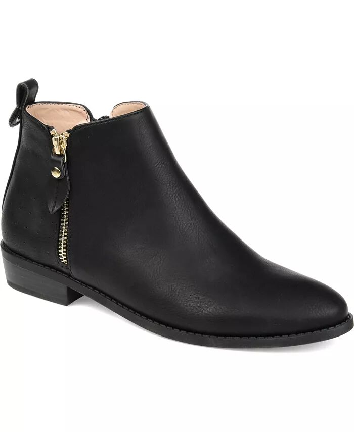 Женские ботильоны Ellis с боковой молнией Journee Collection, черный